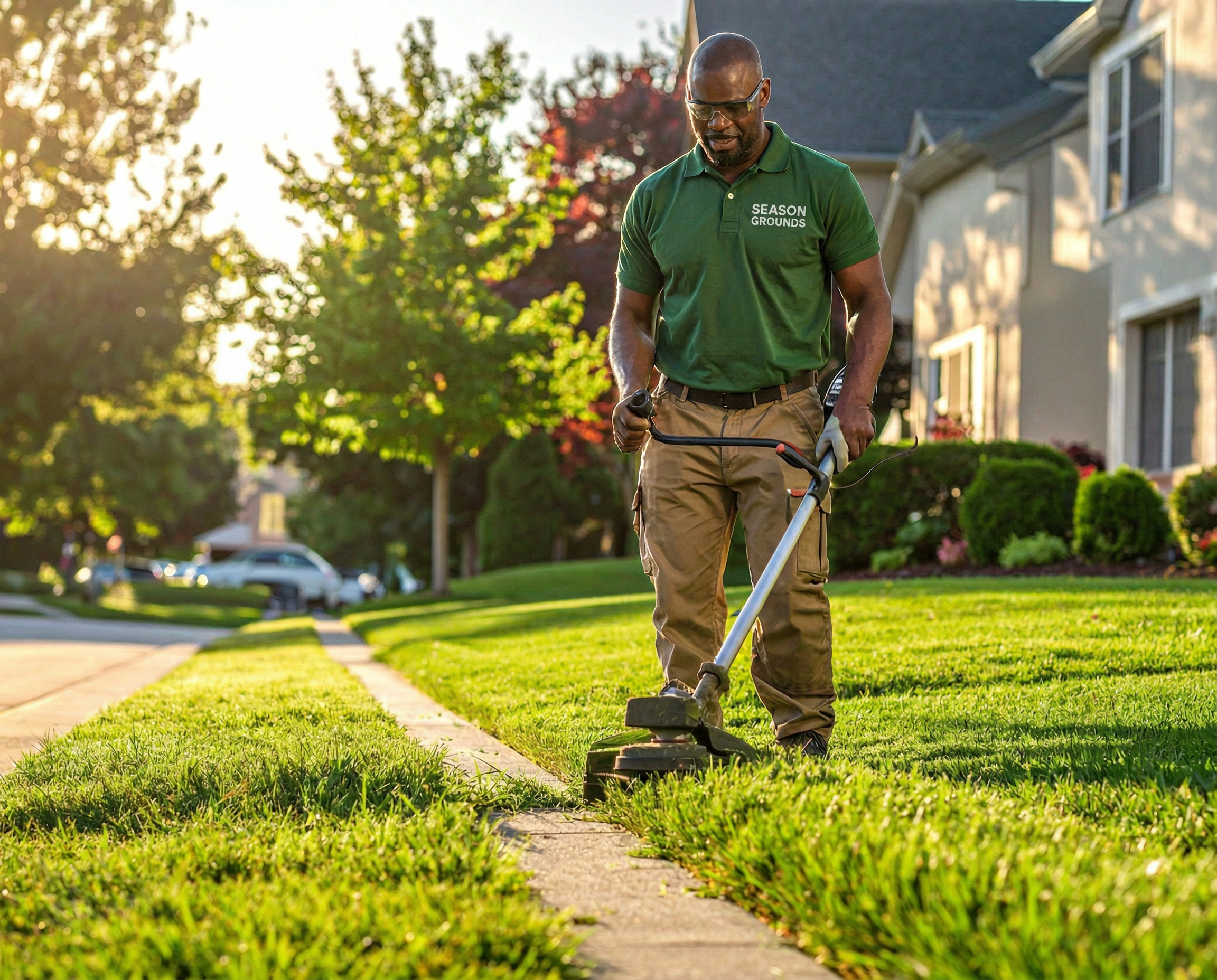 Precision mowing and edging service